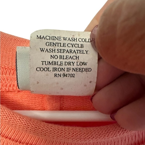 Hot Cotton By Marc Ware Orange Short Sleeve Long Rolled Neck Sweatshirt Dress M - Picture 7 of 7